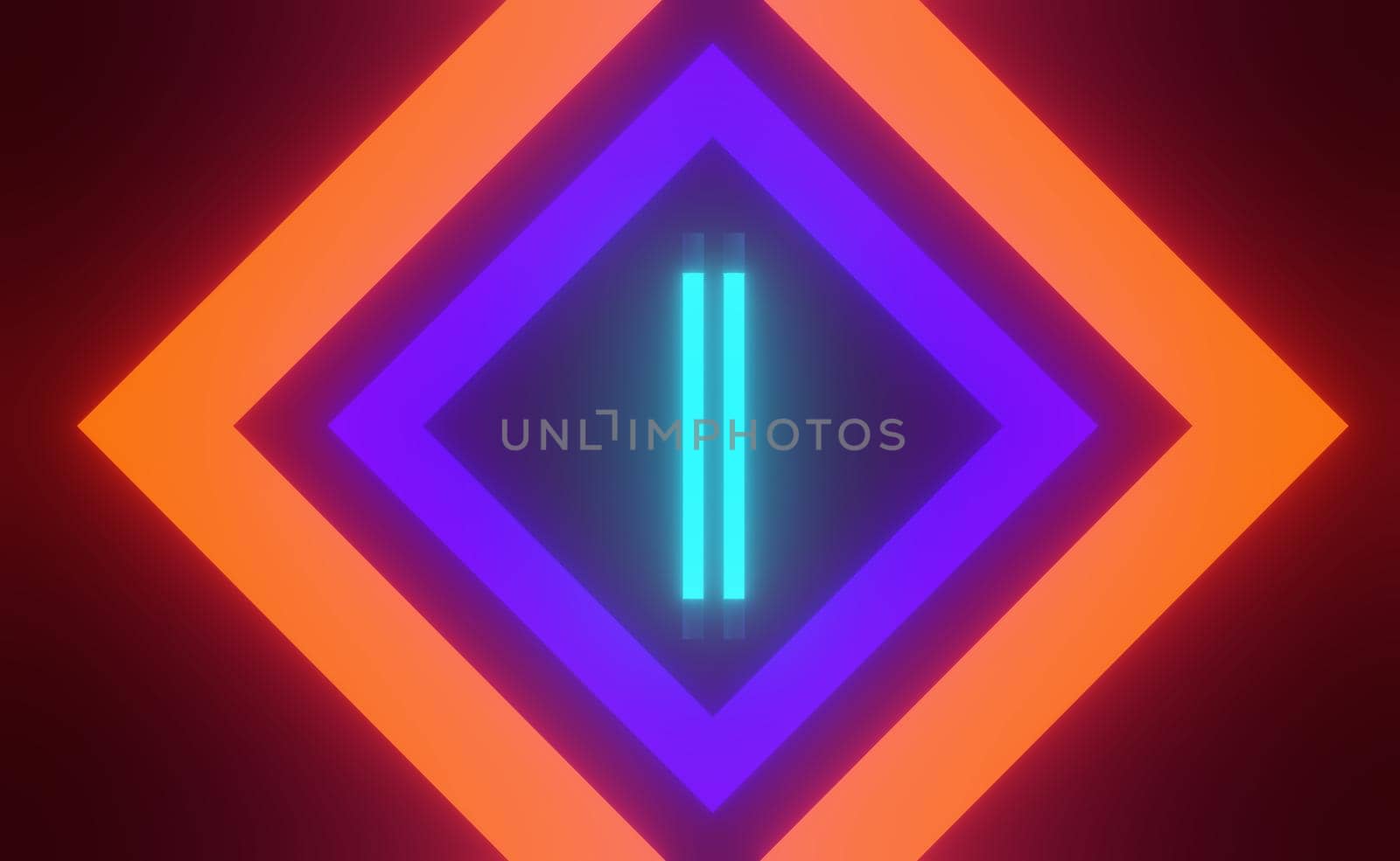 3d render of RGB neon light on darkness background. Abstract Laser lines show at night. Ultraviolet spectrum beam scene for mock up and web banner.