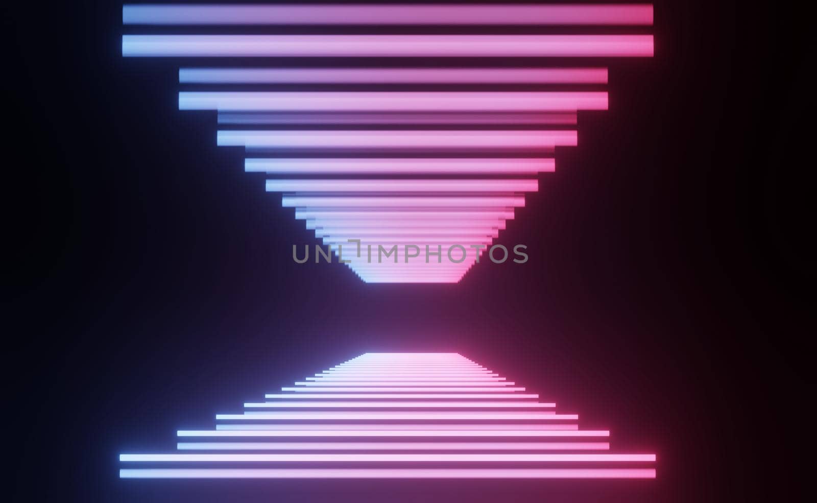 3d render of RGB neon light on darkness background. Abstract Laser lines show at night. Ultraviolet spectrum beam scene  by tanatpon13p