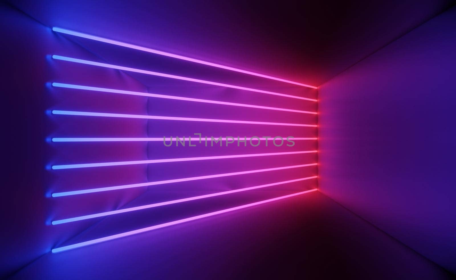 3d render of RGB neon light on darkness background. Abstract Laser lines show at night. Ultraviolet spectrum beam scene  by tanatpon13p