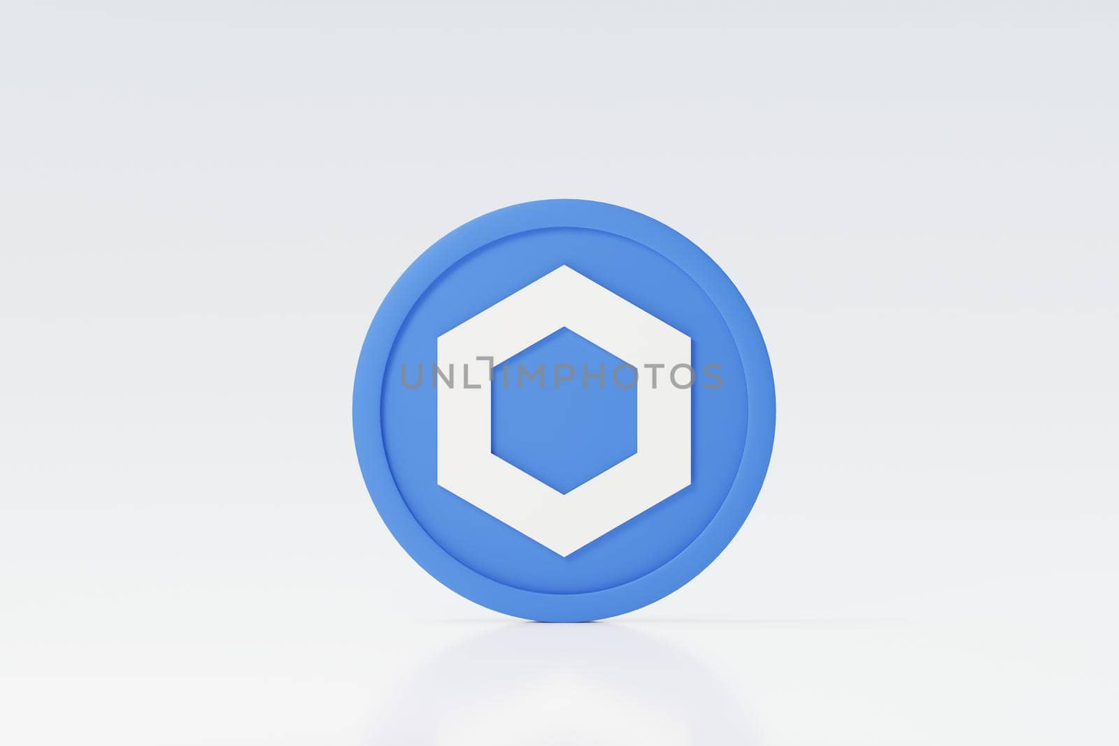 3d render stack of cryptocurrencies Chainlink coins or LINK. Cryptocurrency digital currency concept. New virtual money exchange in blockchain. by tanatpon13p