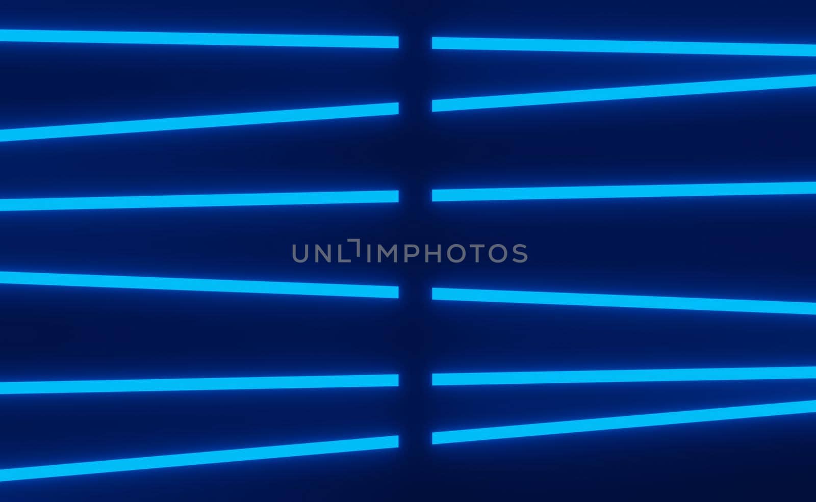 3d render of RGB neon light on darkness background. Abstract Laser lines show at night. Ultraviolet spectrum beam scene for mock up and web banner.