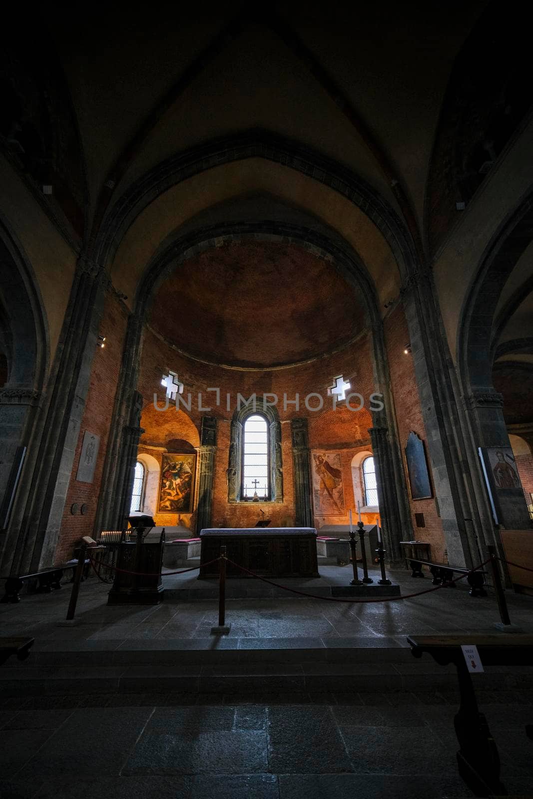 Sacra di San Michele in Turin view of the internal church. High quality photo