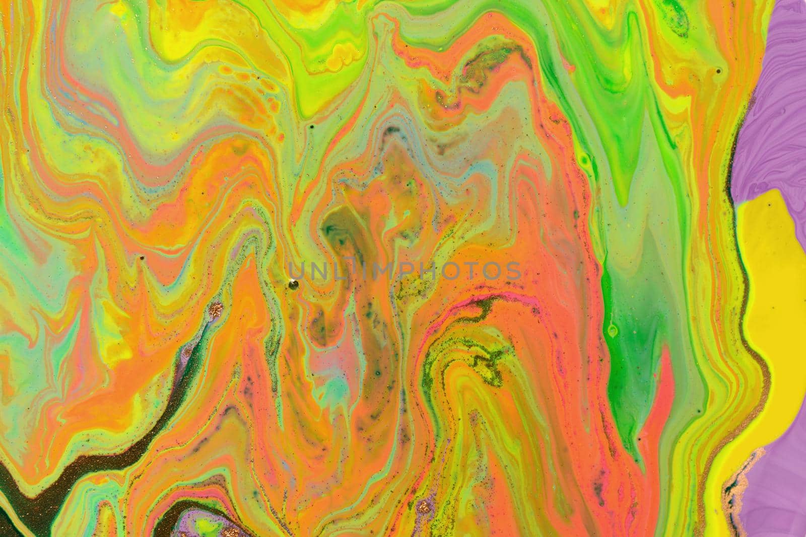 Abstract green and pink wave mix ink texture. Marble background