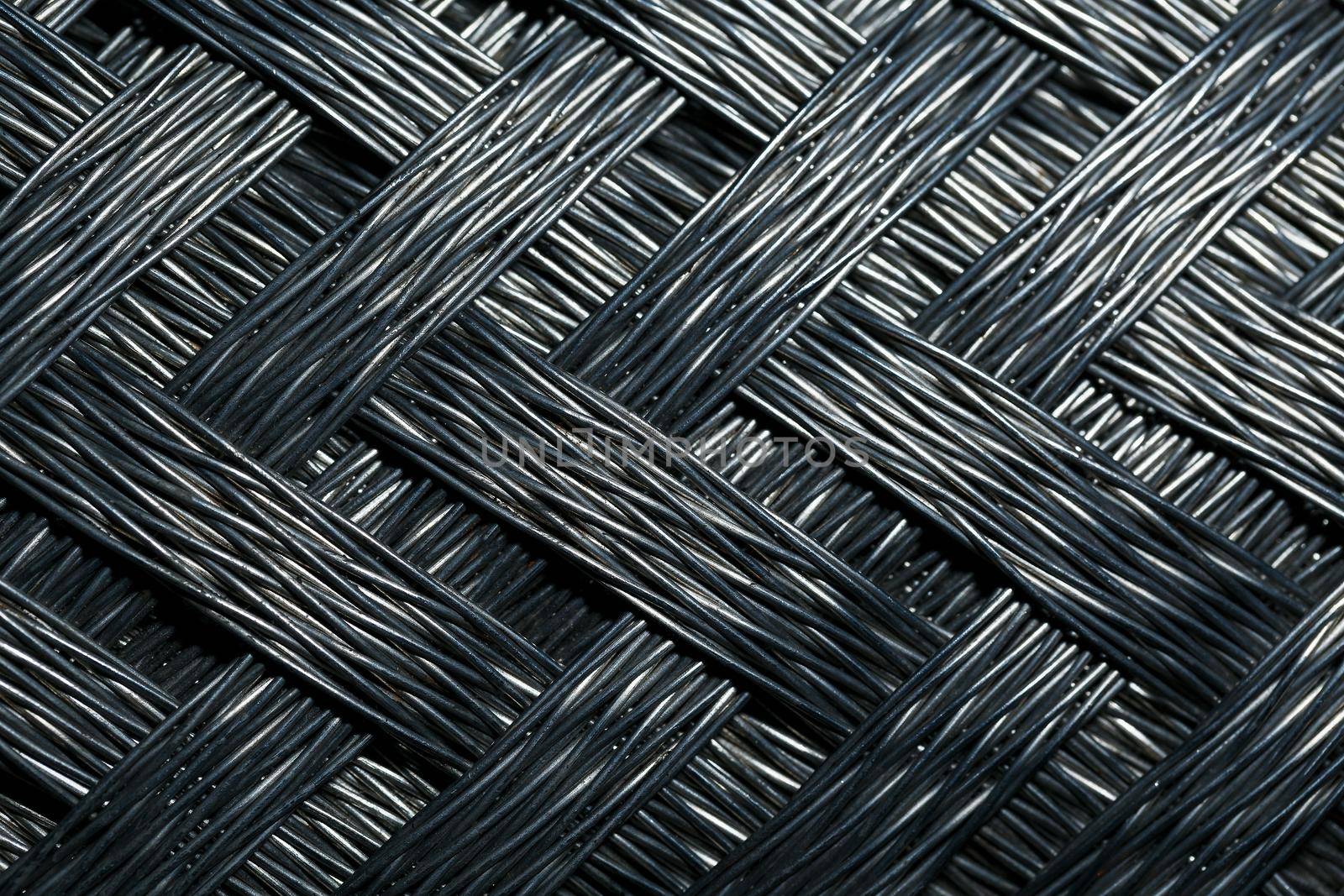 Macro view of silver fiber, metal texture