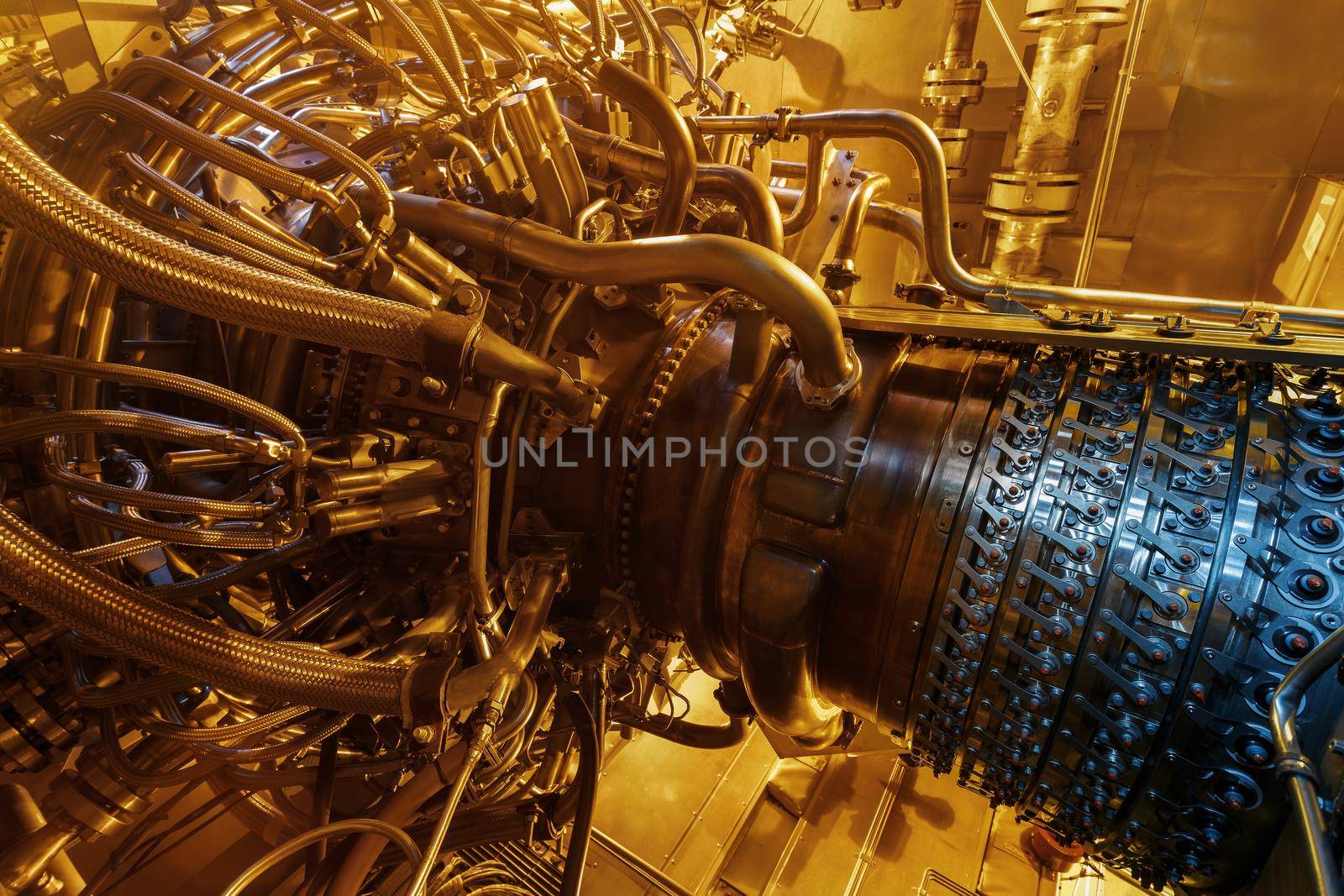 Gas turbine engine of feed gas compressor located inside pressurized enclosure, The gas turbine engine used in offshore oil and gas central processing platform. by AlexGrec