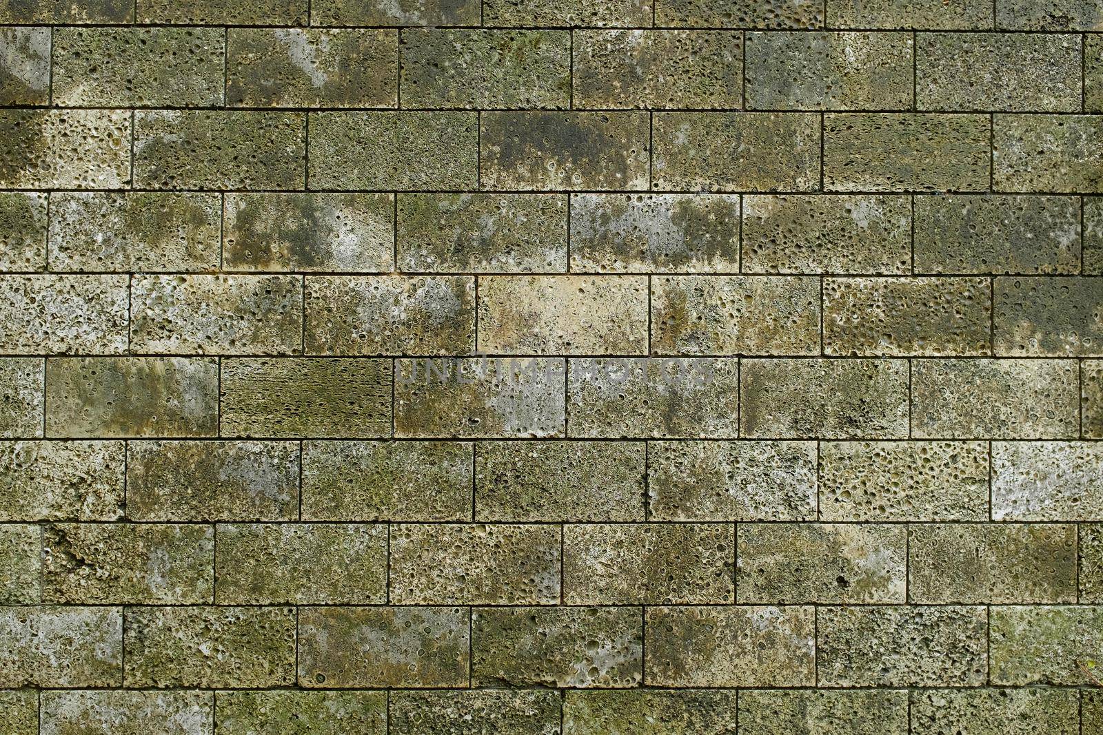 The texture of stone walls. Moss brick texture by AlexGrec