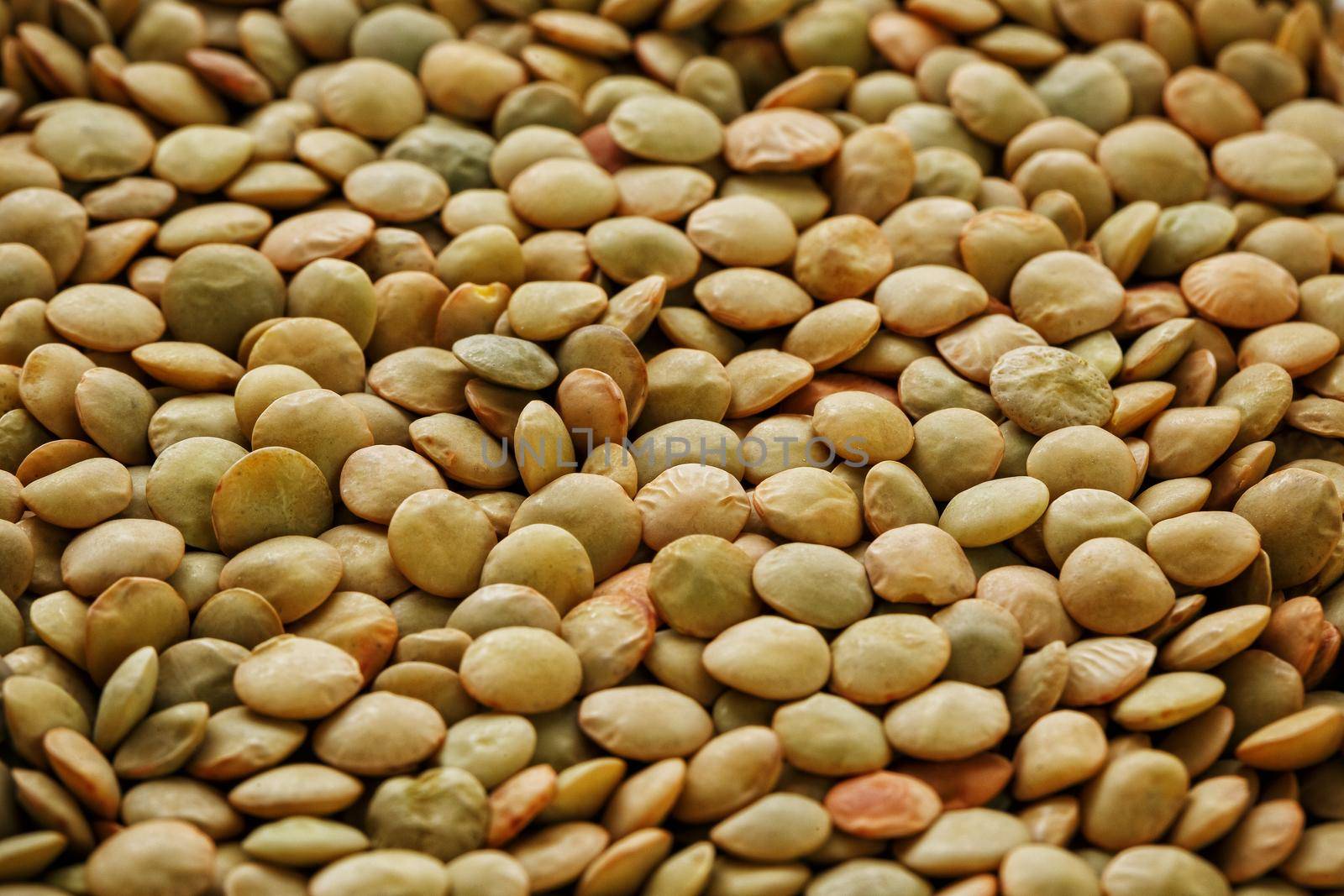 Lentils. Lentils background. Green lentils pattern. Natural organic lentils for healthy food by AlexGrec