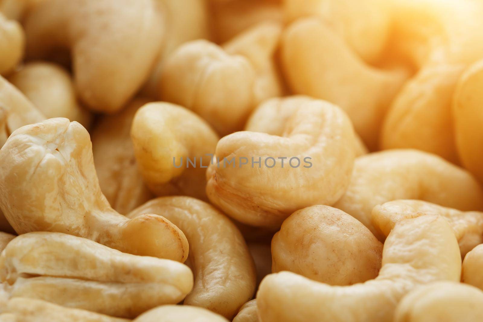 Organic Cashew with no shell on a background. Organic