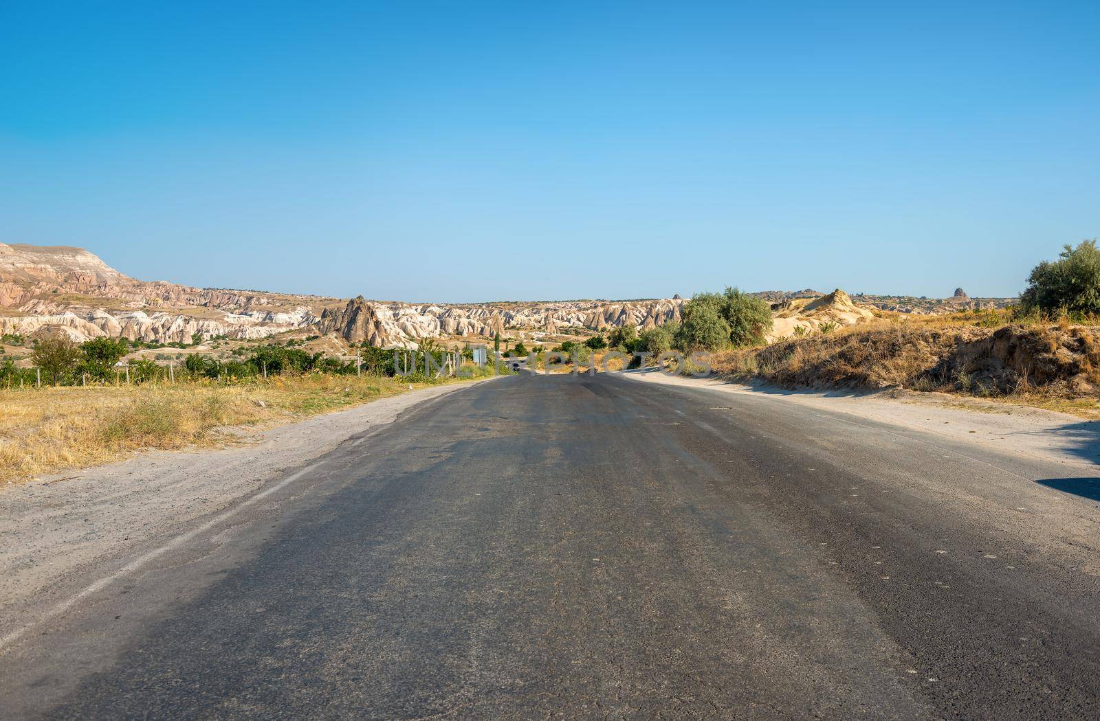 Road in Cappadocia near Love Valley in Turkey