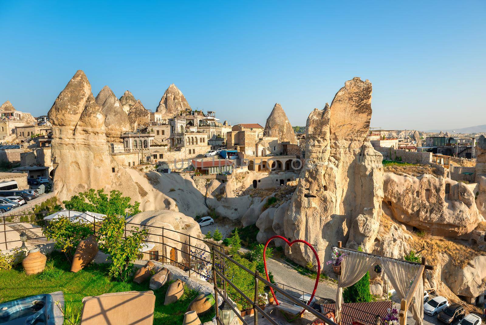 Rocks in Cappadocia at sunrise in Turkey