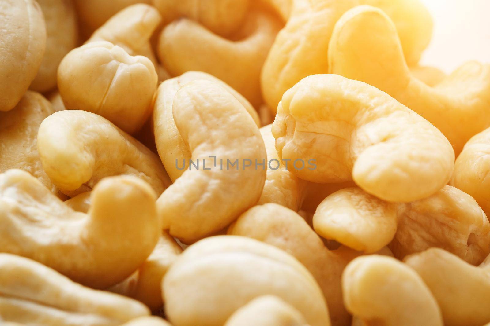 Organic Cashew with no shell on a background. Organic
