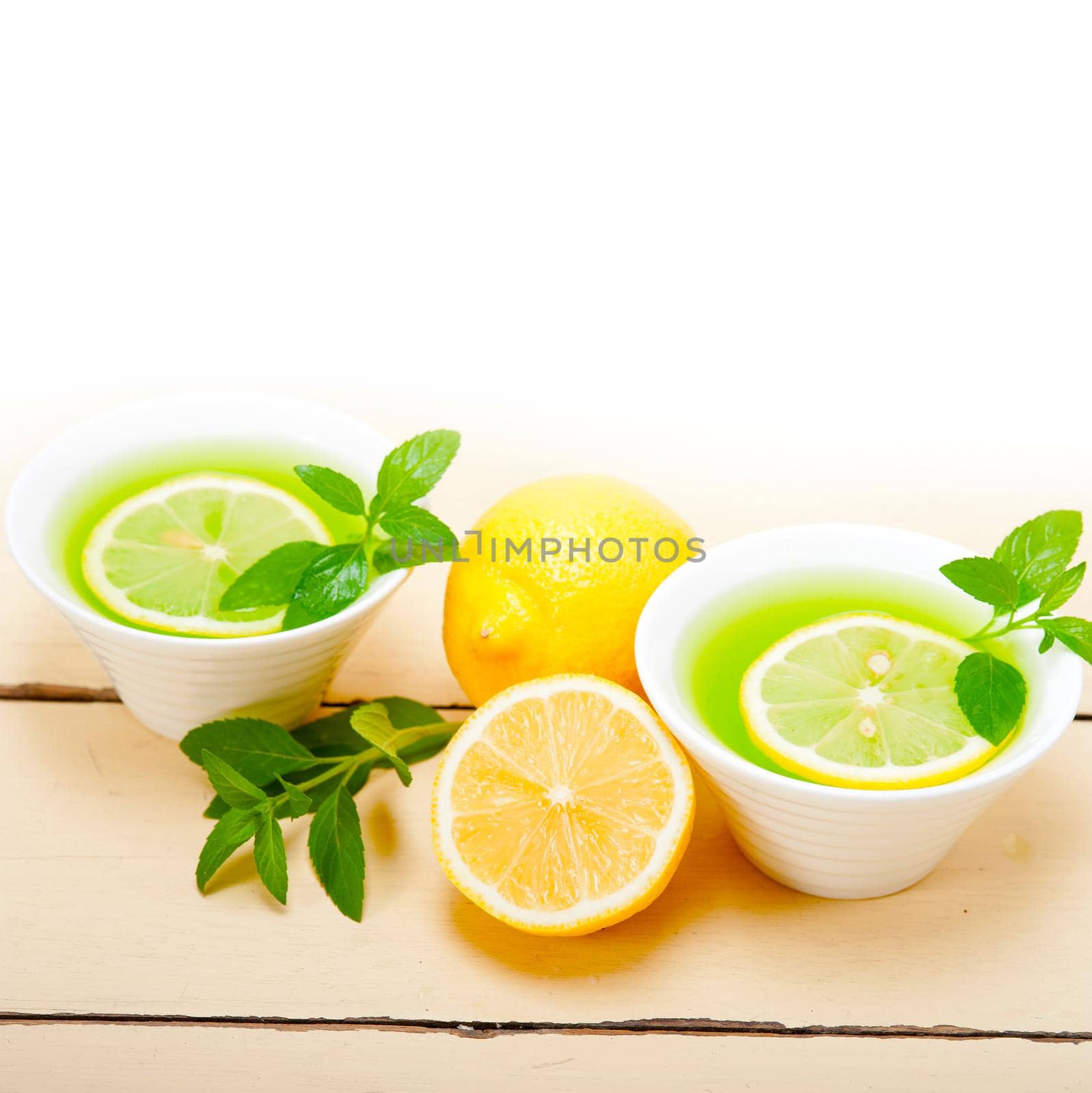 mint infusion tea tisane with lemon by keko64