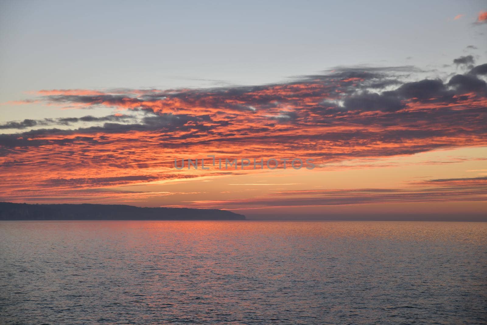 Golden sunset on the Atlantic ocean