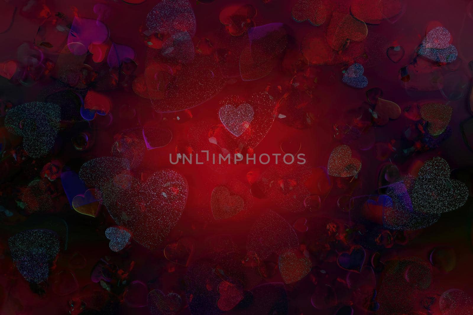 Whimsical and Psychedelic Valentine's Day Heart Abstract Background by markvandam