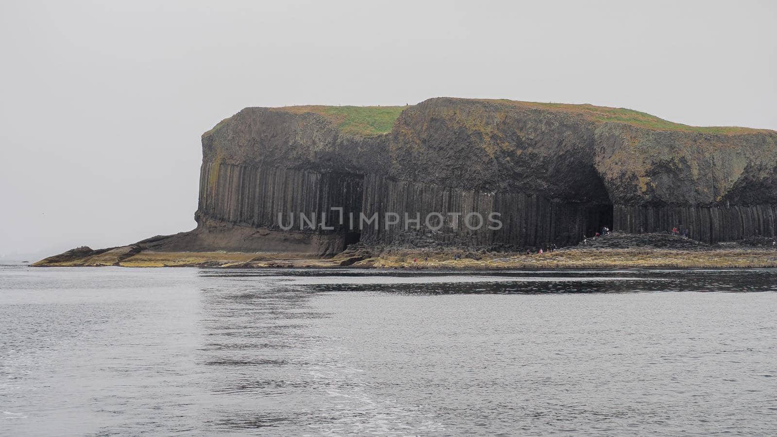 Fingals Cave and hexagonal volcanic basalt rock columns Isle of Staffa, Hebrides by PhilHarland