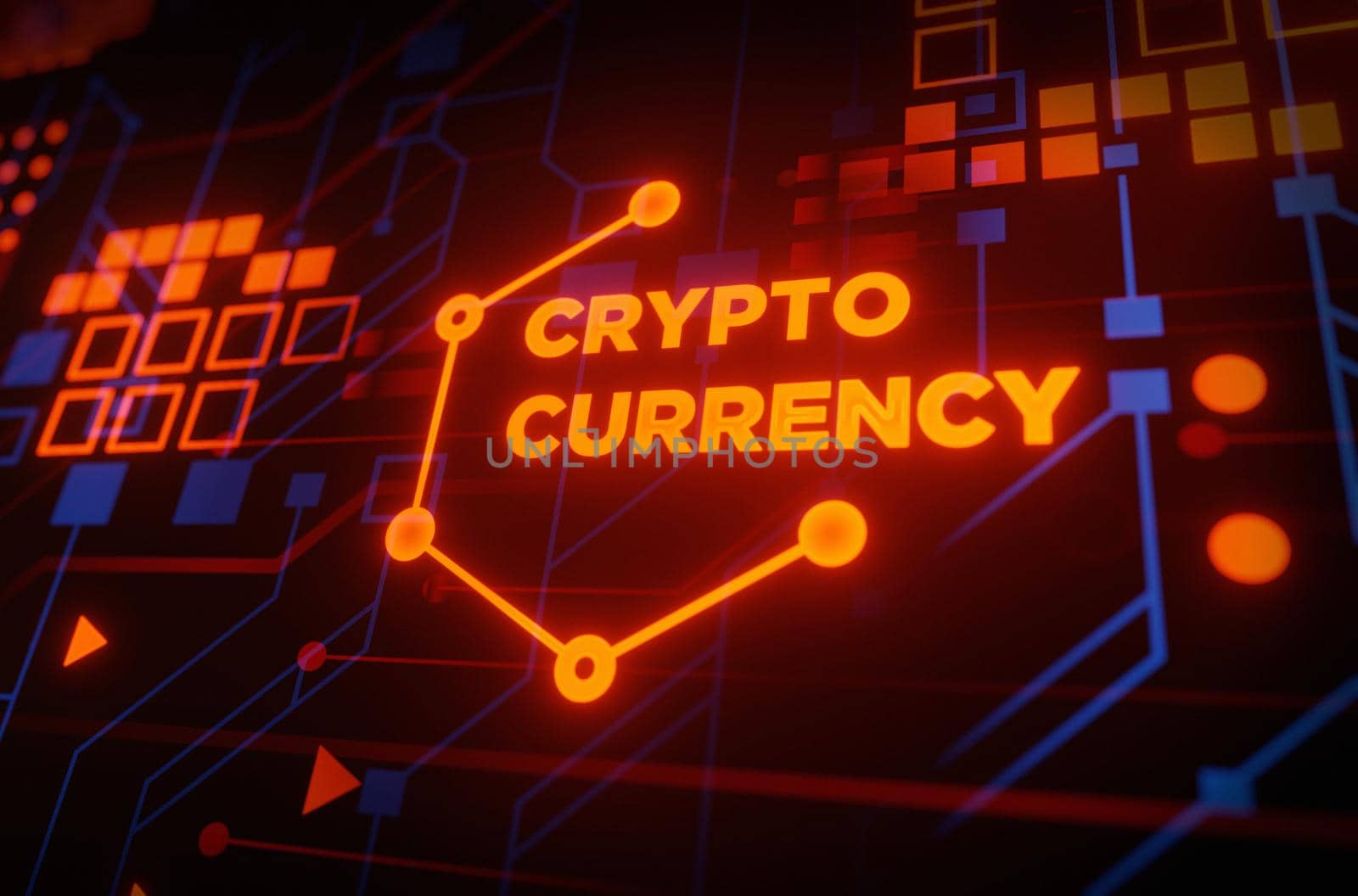 Cryptocurrency futuristic digital technology background