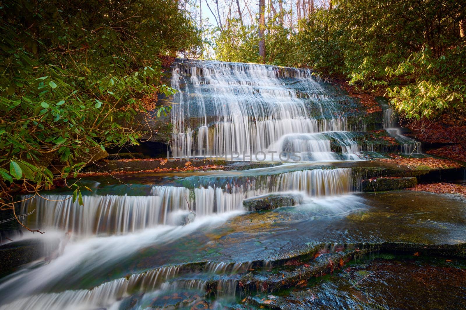 Grogan Creek Falls (or Falls on Grogan Creek) located in Pisgah National Forest near Brevard NC. by patrickstock