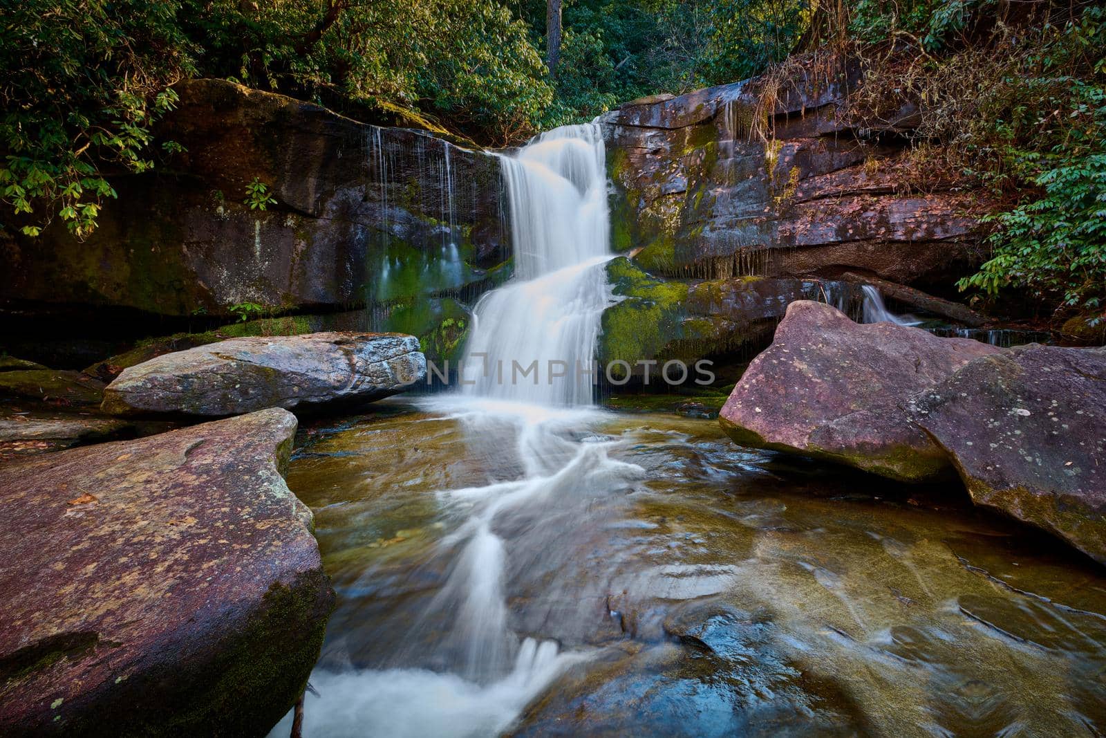 Cedar Rock Falls in the Pisgah National Forest, near Brevard, NC. by patrickstock