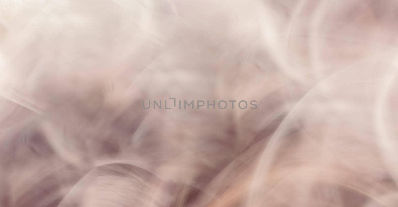 Horizontal abstract beige background banner made of thin lines and curled copper waves. Soft blur and bright highlights on the surface.