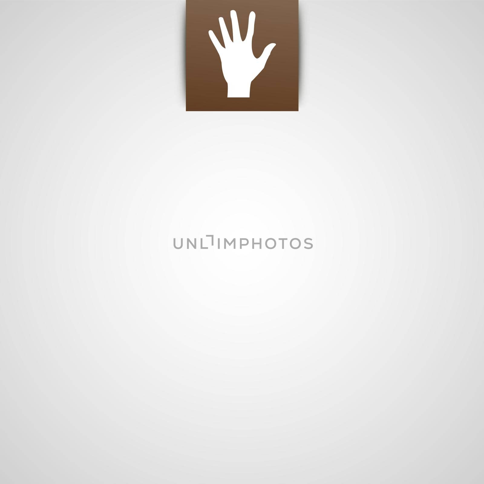 Simple vector gray background with hand icon by Haisonok