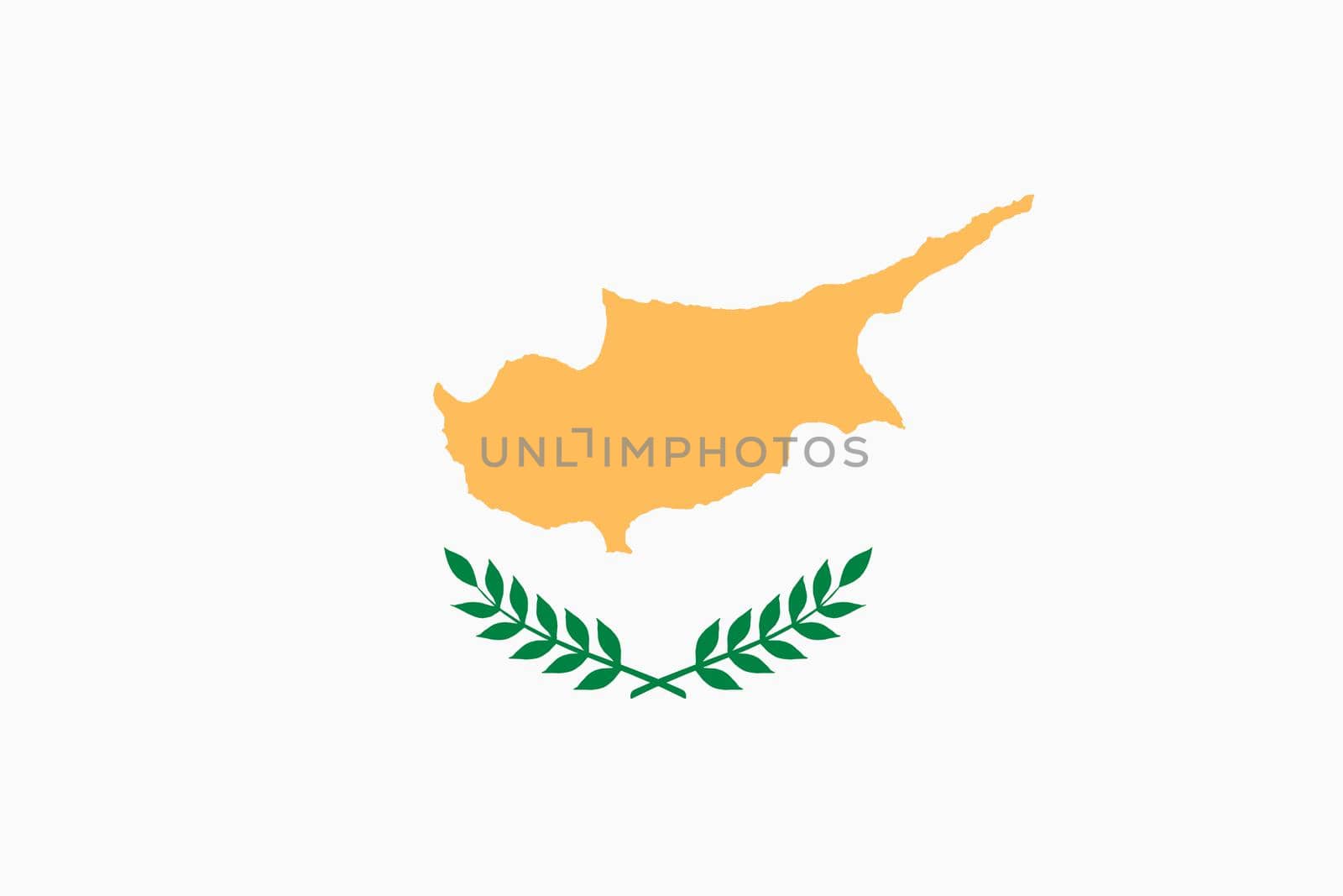 A Cyprus flag background illustration white gold olive branch