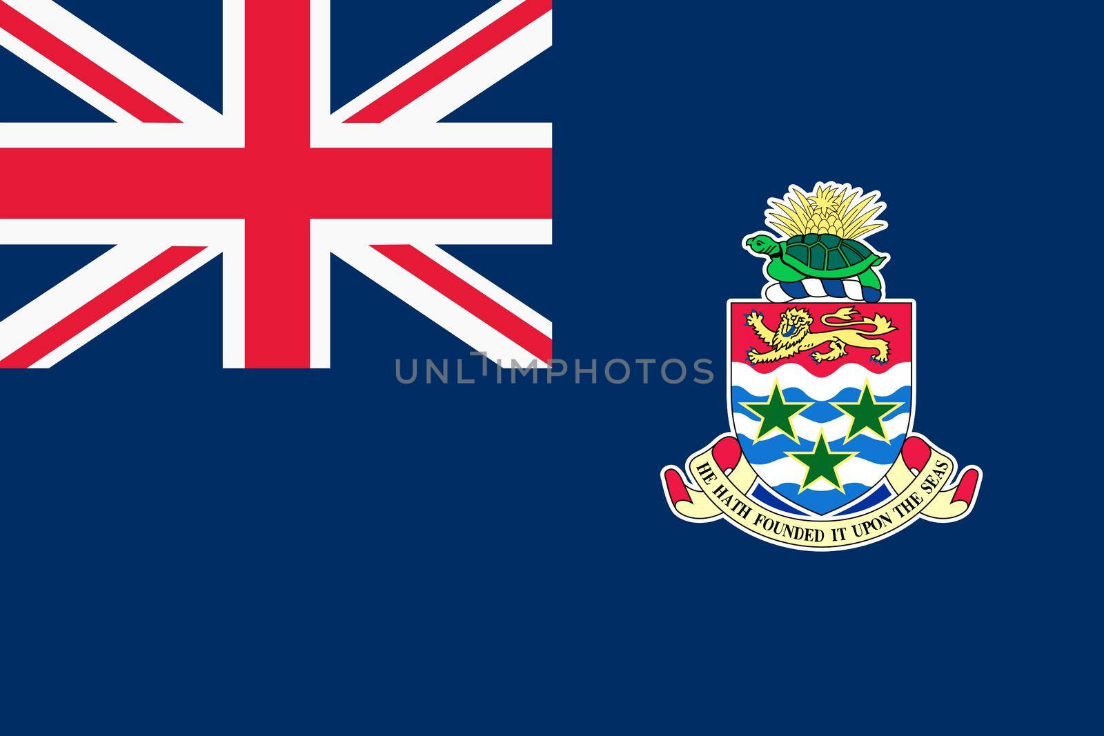 An Cayman Islands flag background illustration union jack ensign crest