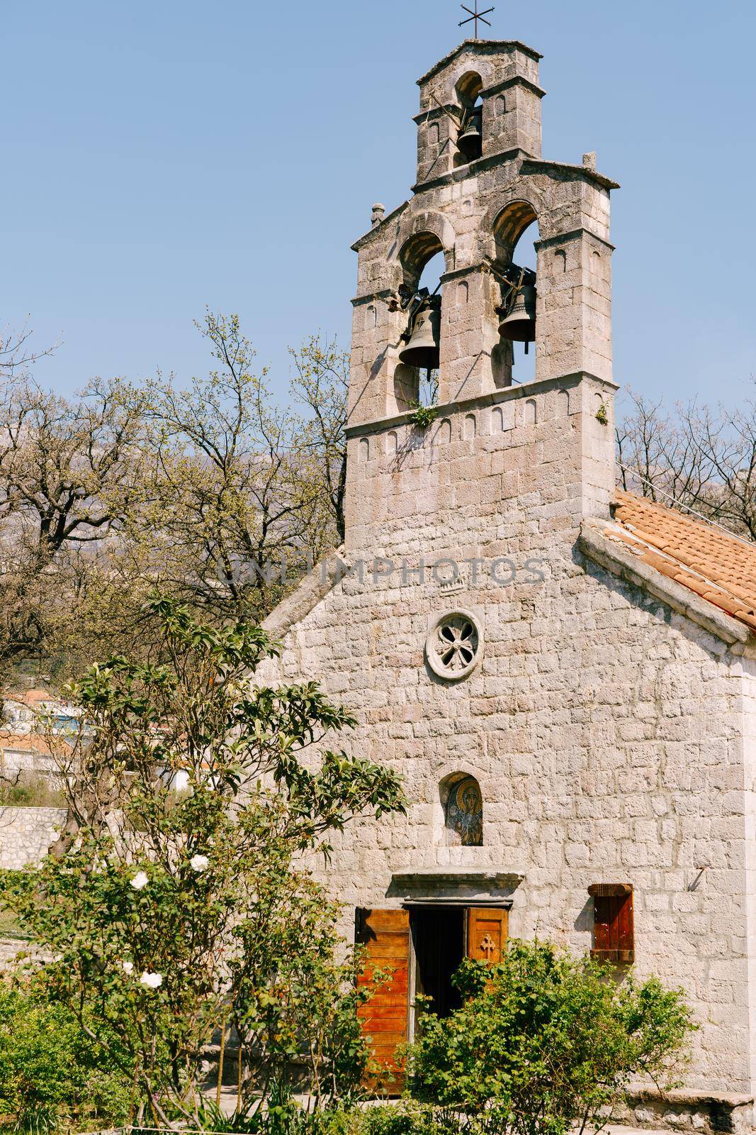 Church of St. Petka with a bell tower. Budva, Montenegro. High quality photo