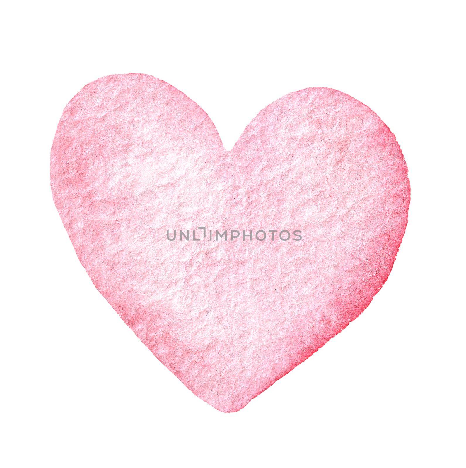 watercolor pink pastel heart isolated on white background, Valentines day by dreamloud