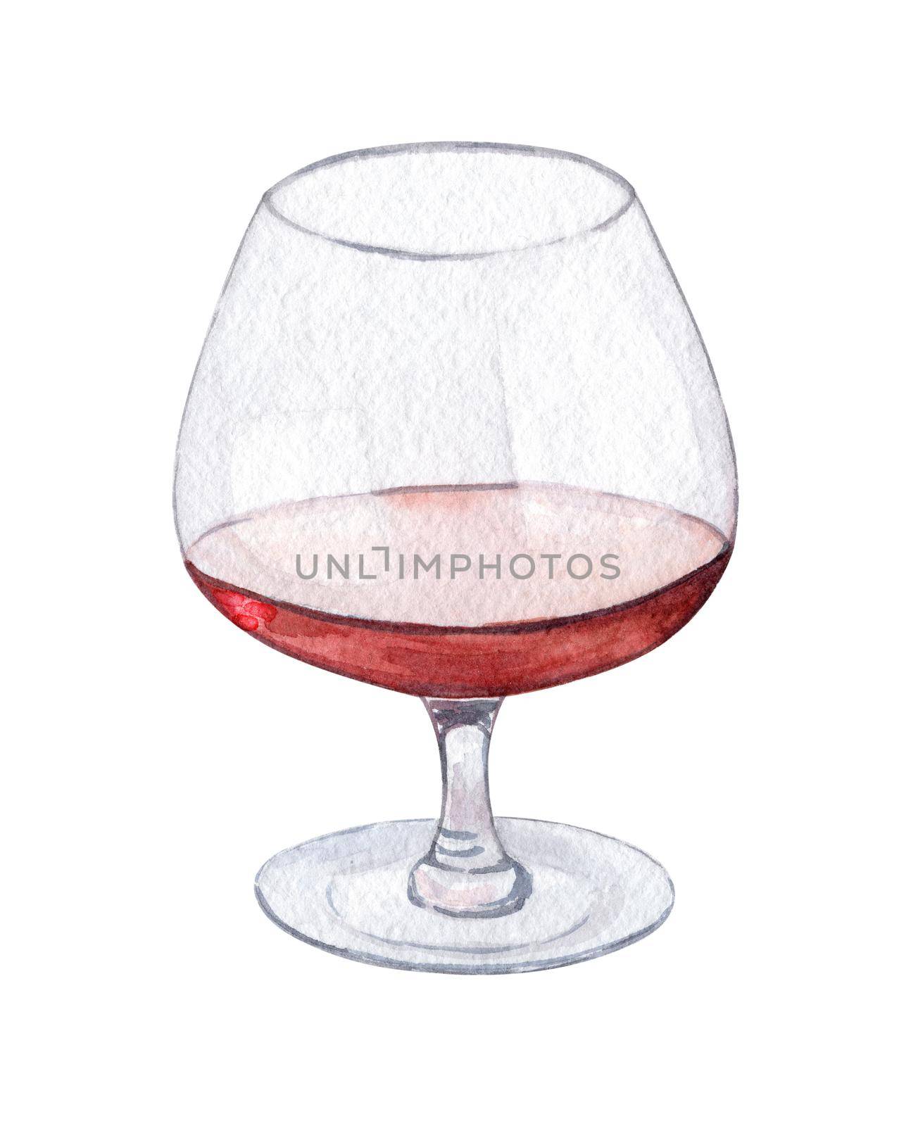 Watercolor whiskey glass isolated on white background by dreamloud