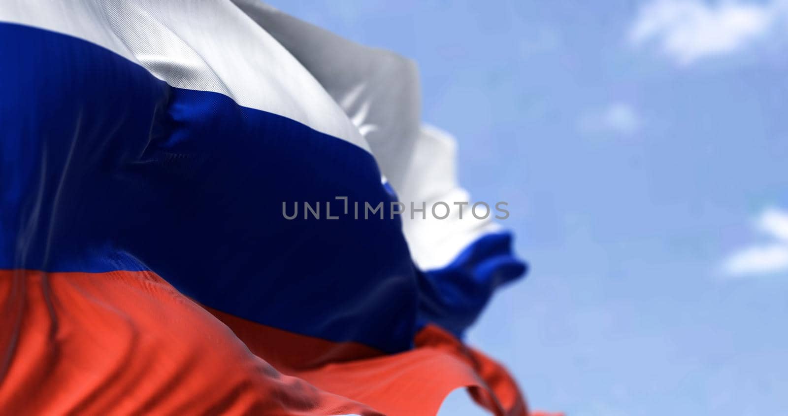 Detail of the national flag of Russia waving in the wind by rarrarorro