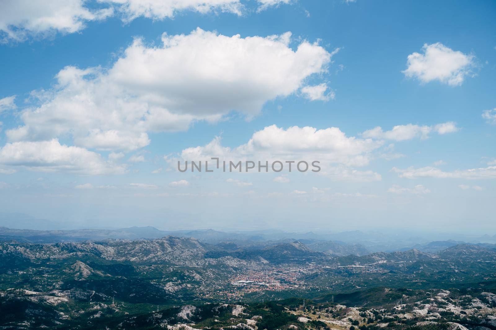 View from Mount Lovcen to the town of Cetinje. Montenegro by Nadtochiy