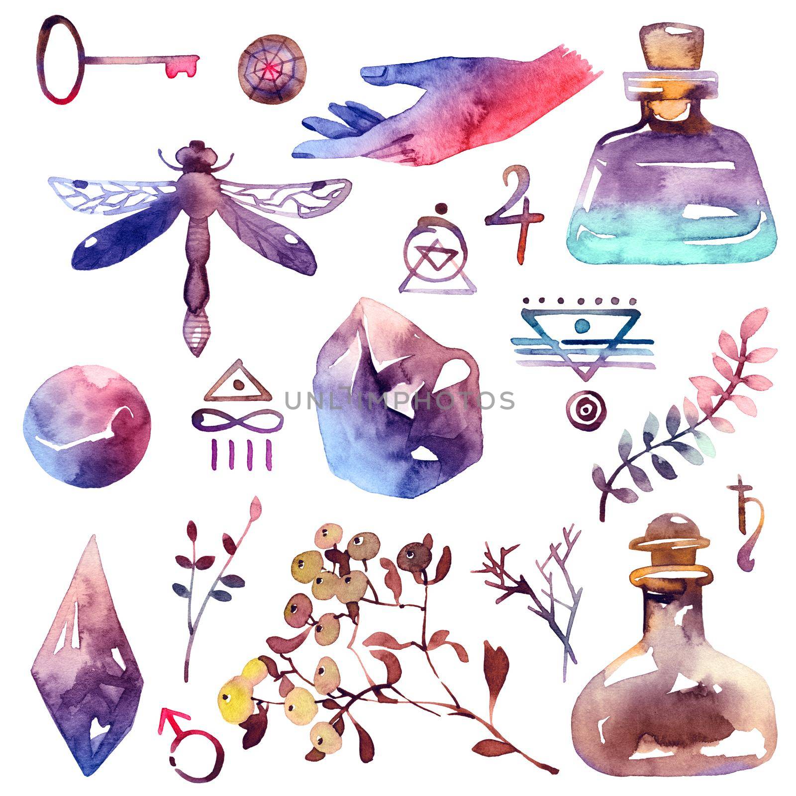 Watercolor alchemy set by Olatarakanova