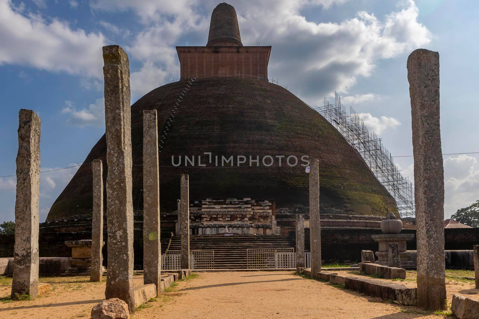 Sri Lanka. Anuradhapura. Jetavanaramaya stupa. Buddhist reliquary monument, located in the ruins of Jetavana monastery. . High quality photo