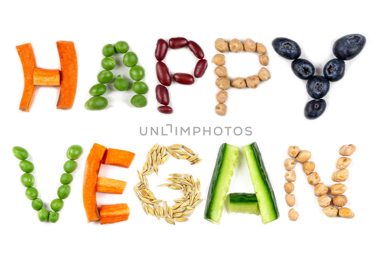 HAPPY VEGAN- Inscription in vegetables by JPC-PROD