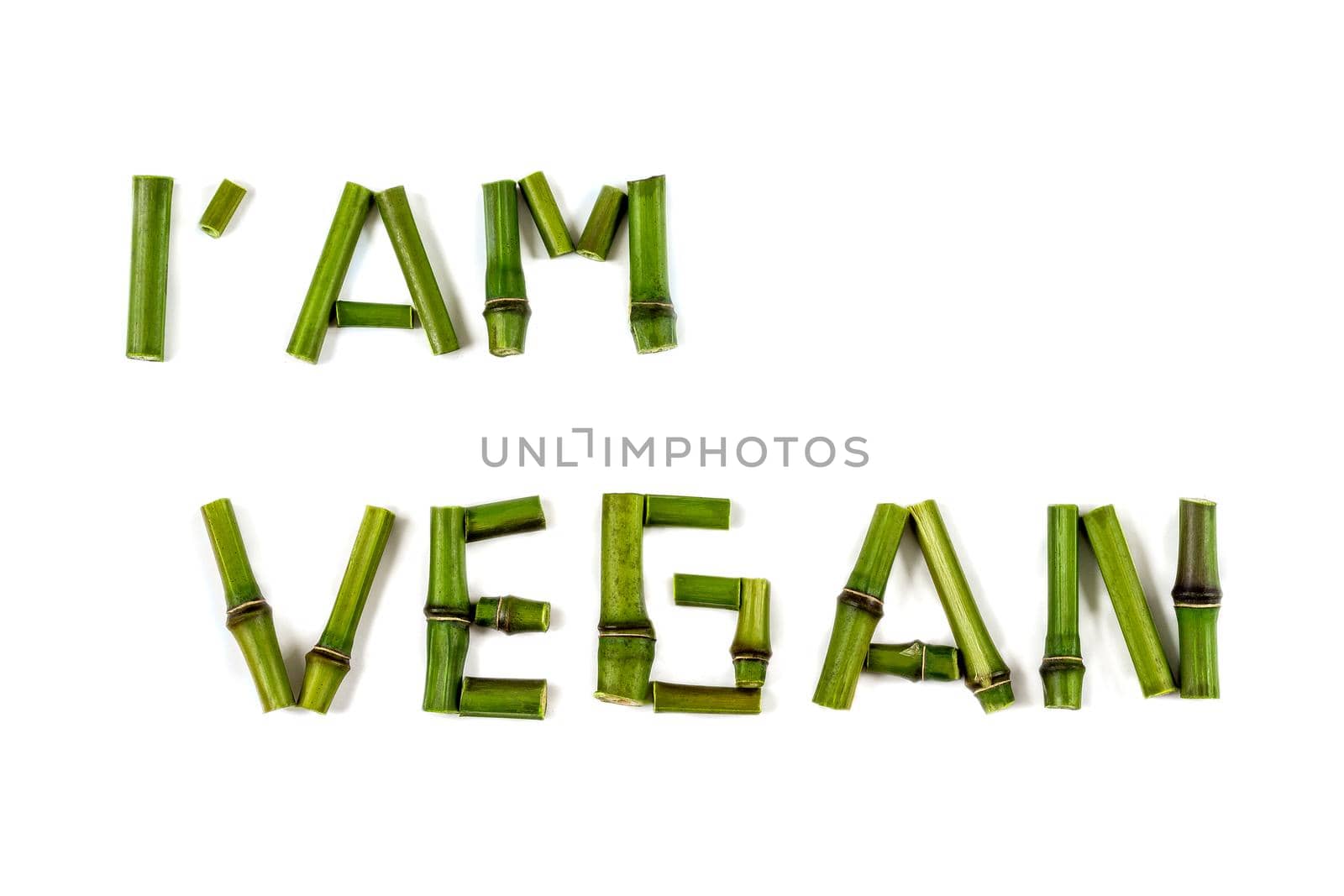 I AM VEGAN Inscribed on a white background by JPC-PROD