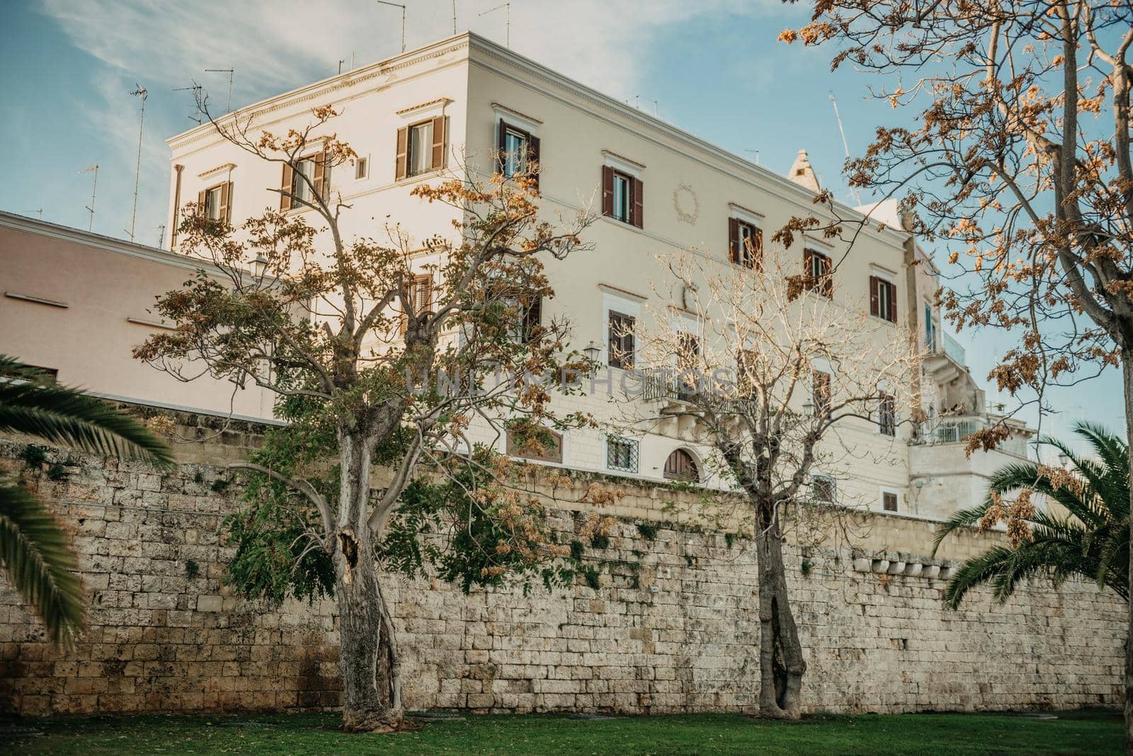 Castle walls and city view in Bari, porvince Puglia, Italy by Andrii_Ko