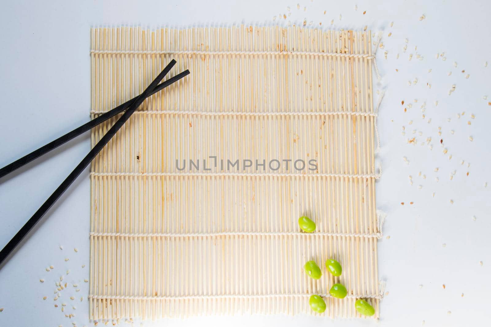 Asian food background, chopsticks and other objects by Taidundua