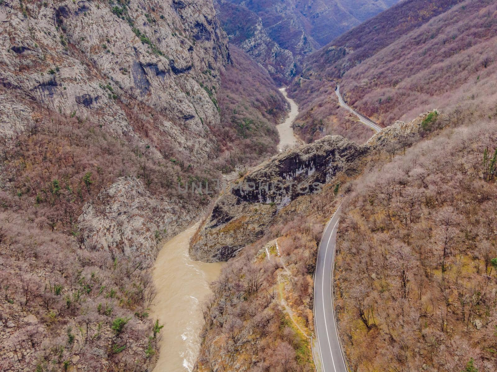 Beautiful Canyon of Moraca river in winter, Montenegro or Crna Gora, Balkan, Europe by galitskaya