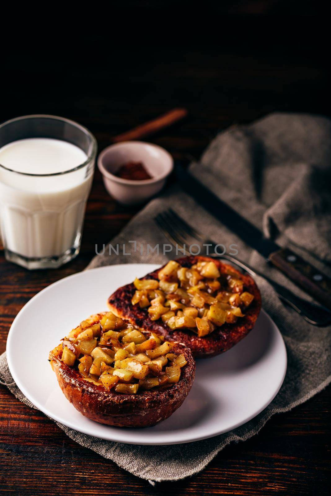 French toasts with caramelized apple by Seva_blsv