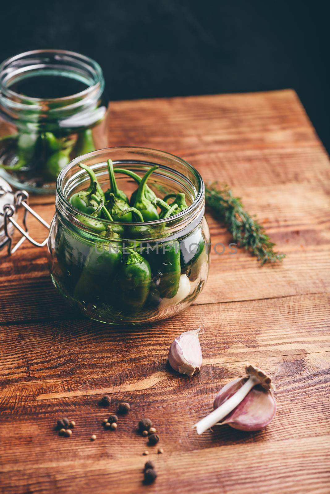 Jalapeno Peppers in a Glass Jars for Canning by Seva_blsv