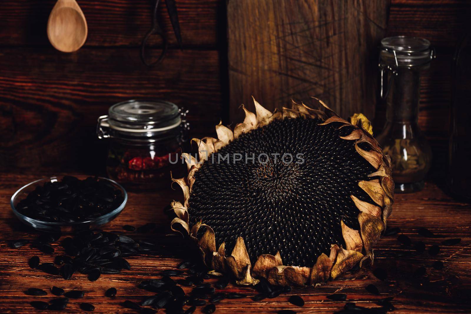 Dried sunflower and roasted seeds by Seva_blsv