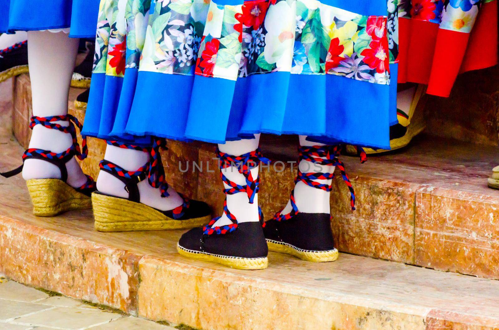 traditional colorful shoes for folk costumes in Spain, dance shoes by Q77photo