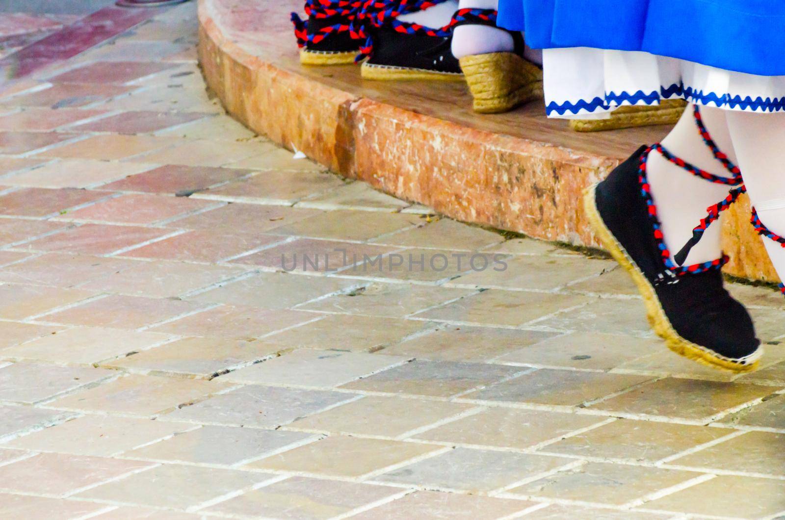 traditional colorful shoes for folk costumes in Spain, dance shoes, espadrilles