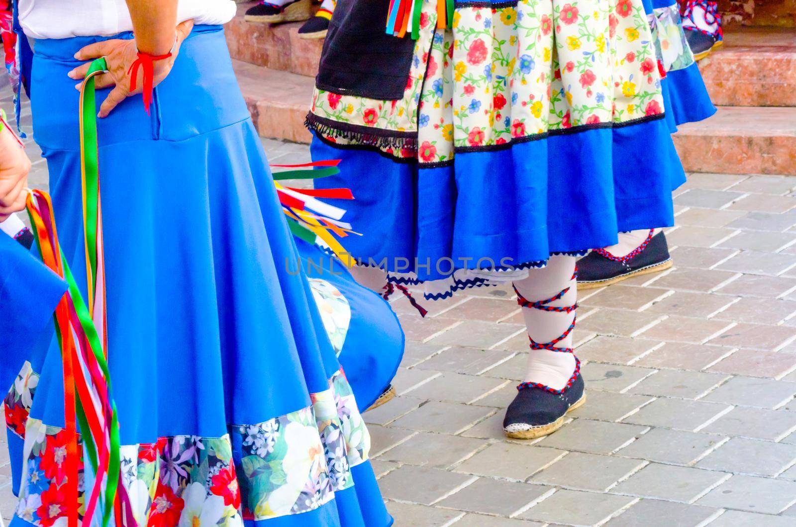 traditional colorful shoes for folk costumes in Spain, dance shoes by Q77photo