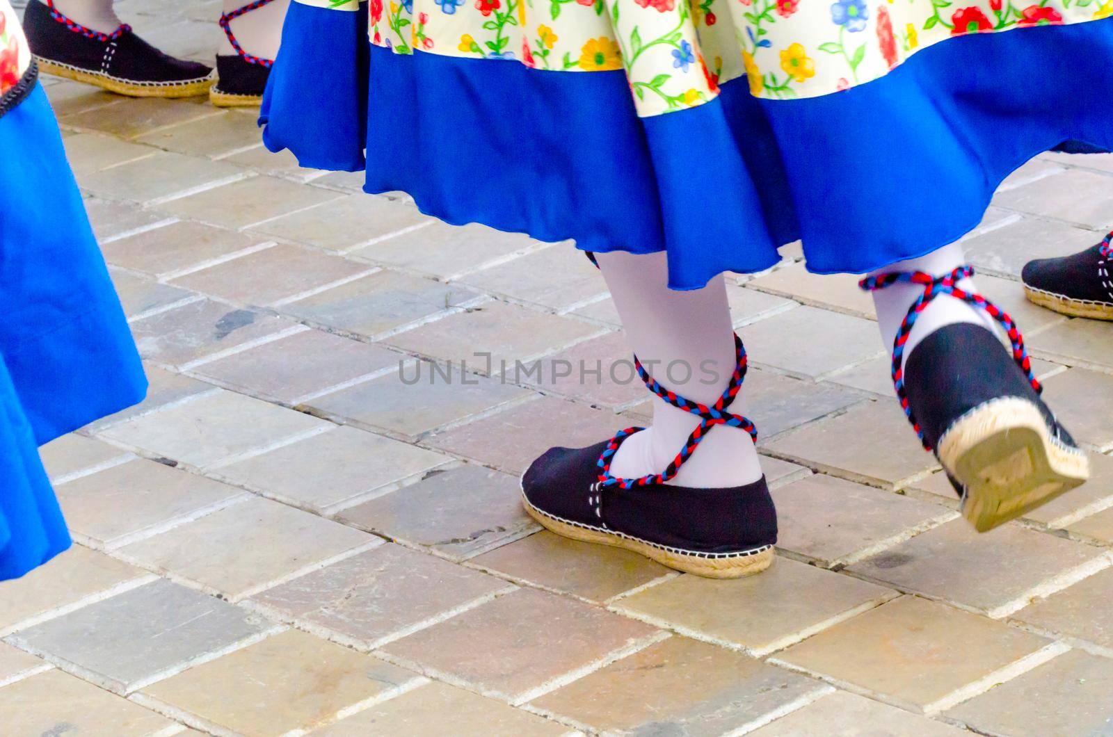 traditional colorful shoes for folk costumes in Spain, dance shoes by Q77photo