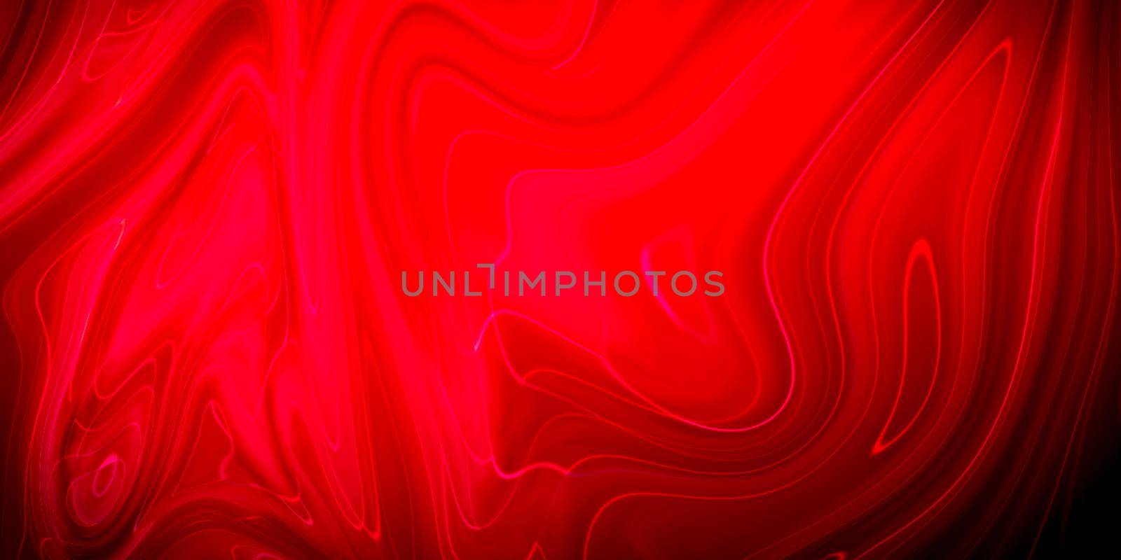 Creative abstract mixed red color painting with marble liquid effect, panorama.