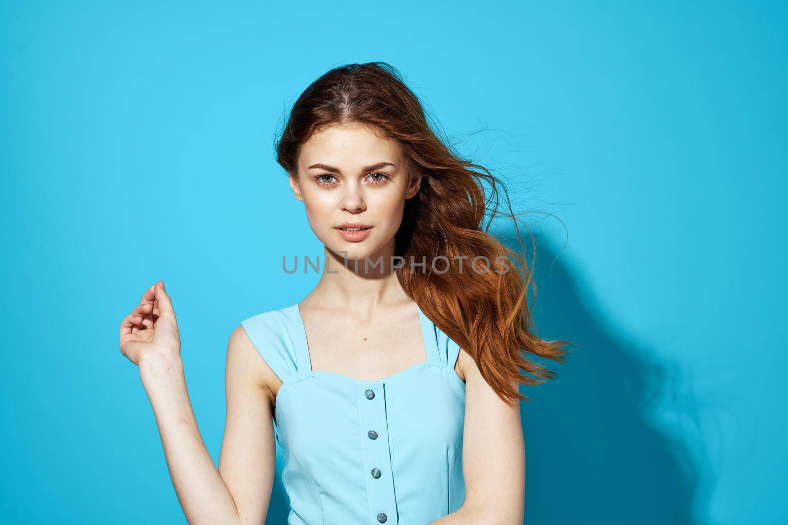 pretty woman in fashionable glasses posing Studio fun model. High quality photo