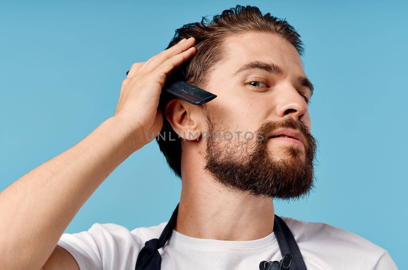 male hairdresser barbershop haircut Professional. High quality photo