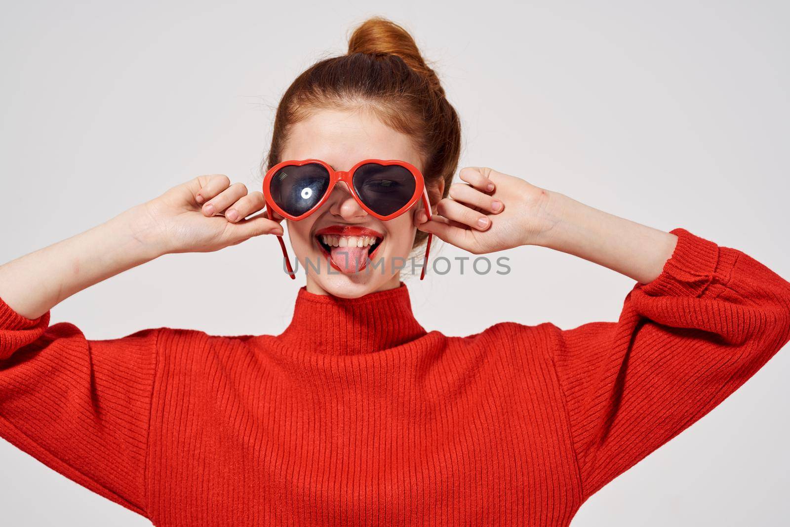 fashionable woman posing fashion isolated background by SHOTPRIME