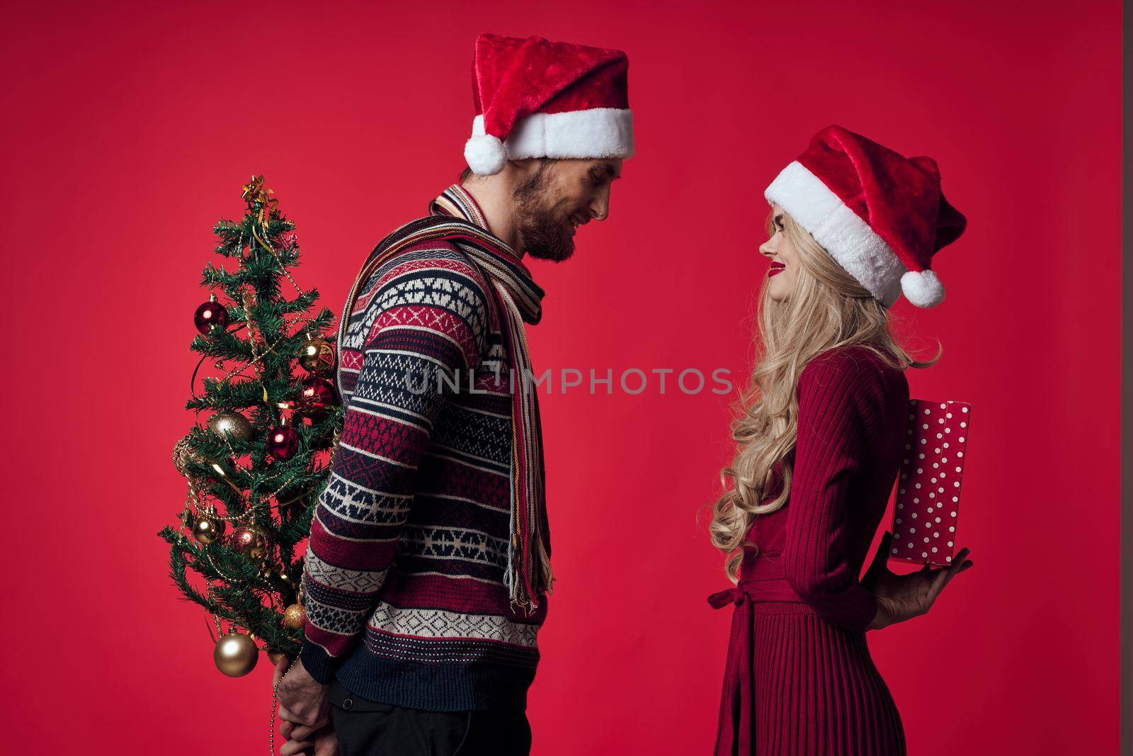young couple with gifts decoration holiday romance family by SHOTPRIME